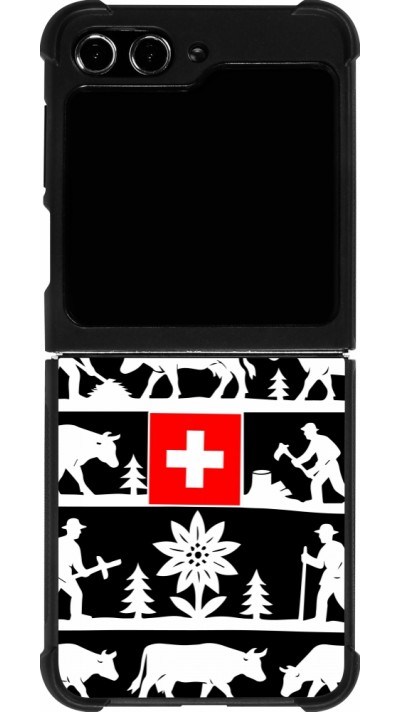 Coque Samsung Galaxy Z Flip5 - Silicone rigide noir Poya Suisse 1 noir
