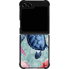 Coque Samsung Galaxy Z Flip5 - Silicone rigide noir Preppy Turtle