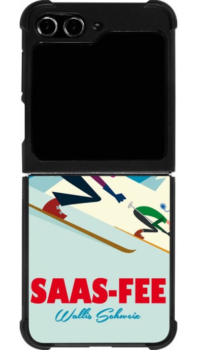 Samsung Galaxy Z Flip5 Case Hülle - Silikon schwarz Saas-Fee Ski Downhill