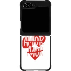Coque Samsung Galaxy Z Flip5 - Silicone rigide noir Saint Valentines Day 26 Amor