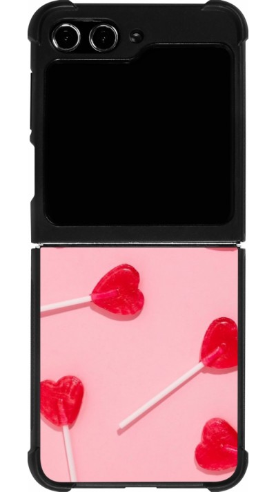 Coque Samsung Galaxy Z Flip5 - Silicone rigide noir Saint Valentines Day 26 Lollipop