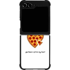 Coque Samsung Galaxy Z Flip5 - Silicone rigide noir Saint Valentines Day 26 You have my pizza heart