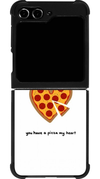 Coque Samsung Galaxy Z Flip5 - Silicone rigide noir Saint Valentines Day 26 You have my pizza heart