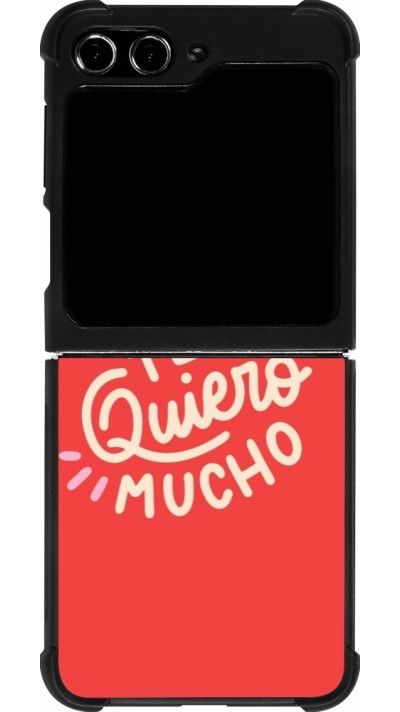 Coque Samsung Galaxy Z Flip5 - Silicone rigide noir Saint Valentines Day 26 Te quiero mucho