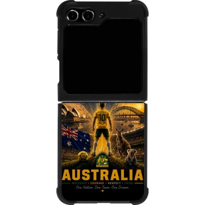 Samsung Galaxy Z Flip5 Case Hülle - Silikon schwarz Fussball Australien splash 2026