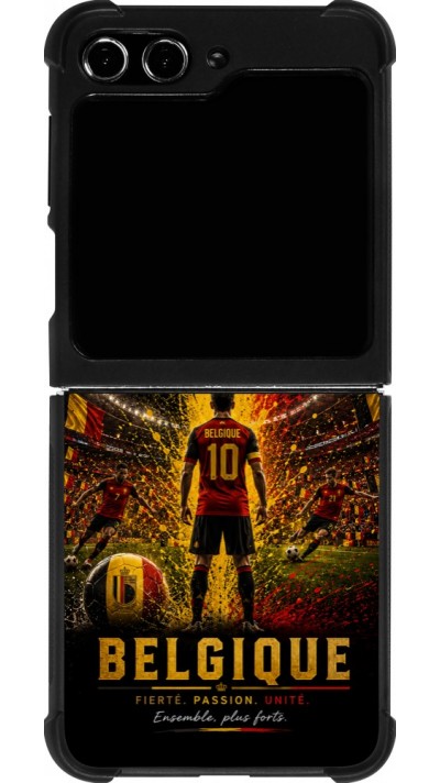 Samsung Galaxy Z Flip5 Case Hülle - Silikon schwarz Fussball Belgien splash 2026