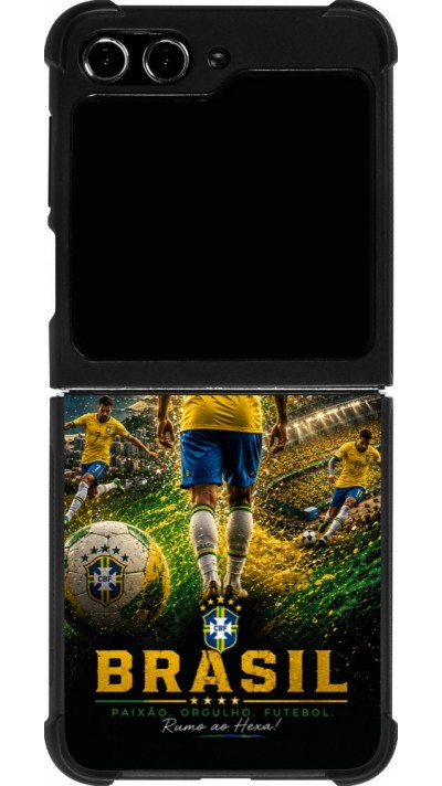 Samsung Galaxy Z Flip5 Case Hülle - Silikon schwarz Fussball Brasilien splash 2026
