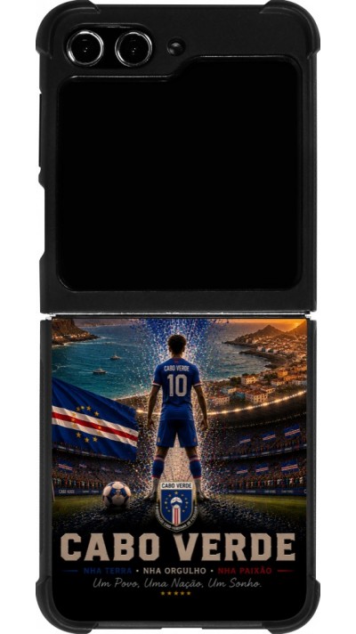 Samsung Galaxy Z Flip5 Case Hülle - Silikon schwarz Fussball Kap Verde splash 2026