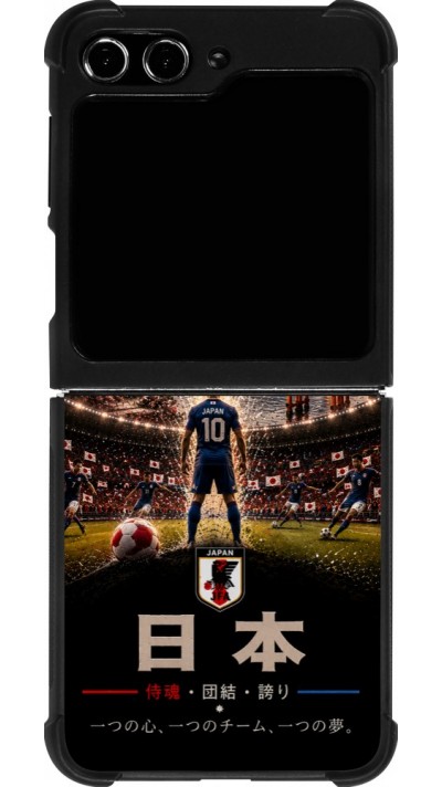 Samsung Galaxy Z Flip5 Case Hülle - Silikon schwarz Fussball Japan splash 2026
