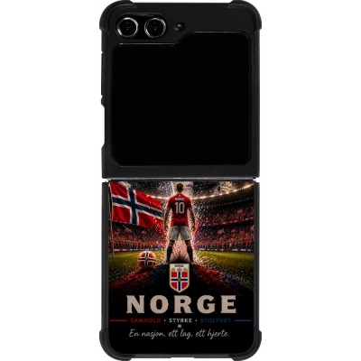 Samsung Galaxy Z Flip5 Case Hülle - Silikon schwarz Fussball Norwegen splash 2026