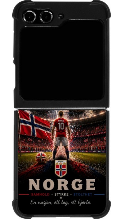 Samsung Galaxy Z Flip5 Case Hülle - Silikon schwarz Fussball Norwegen splash 2026