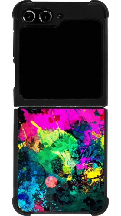 Coque Samsung Galaxy Z Flip5 - Silicone rigide noir Splash paint