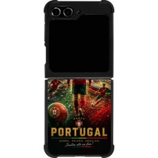 Samsung Galaxy Z Flip5 Case Hülle - Silikon schwarz Fussball Portugal splash 2026