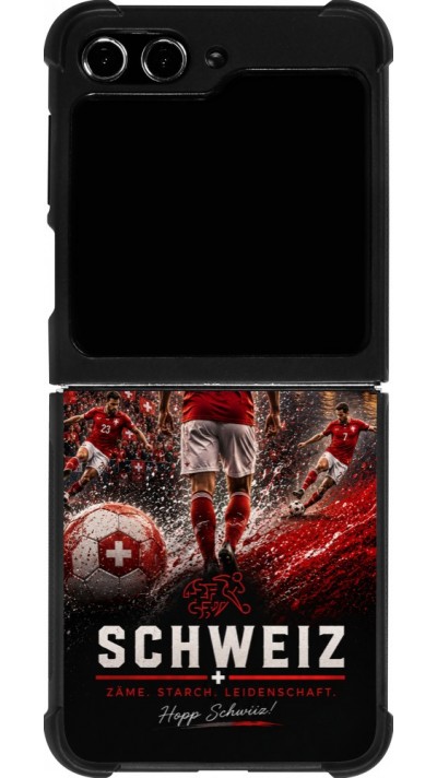 Samsung Galaxy Z Flip5 Case Hülle - Silikon schwarz Fussball Schweiz splash 2026