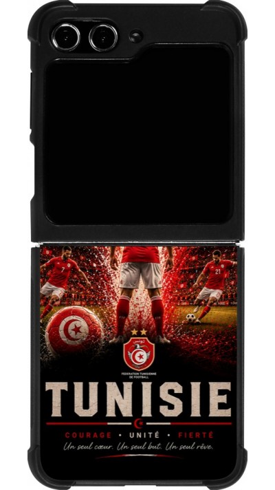 Samsung Galaxy Z Flip5 Case Hülle - Silikon schwarz Fussball Tunesien splash 2026