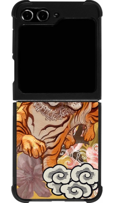 Samsung Galaxy Z Flip5 Case Hülle - Silikon schwarz Spring 23 japanese tiger