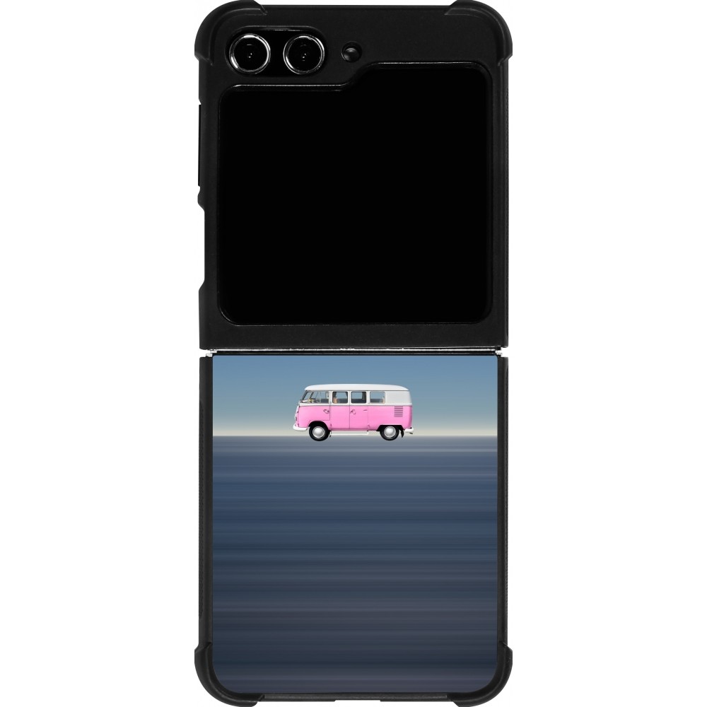 Coque Samsung Galaxy Z Flip5 - Silicone rigide noir Spring 23 pink bus