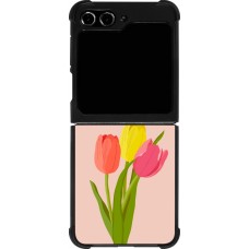 Coque Samsung Galaxy Z Flip5 - Silicone rigide noir Spring 23 tulip trio