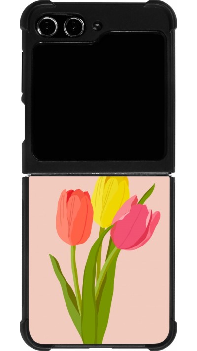 Samsung Galaxy Z Flip5 Case Hülle - Silikon schwarz Spring 23 tulip trio