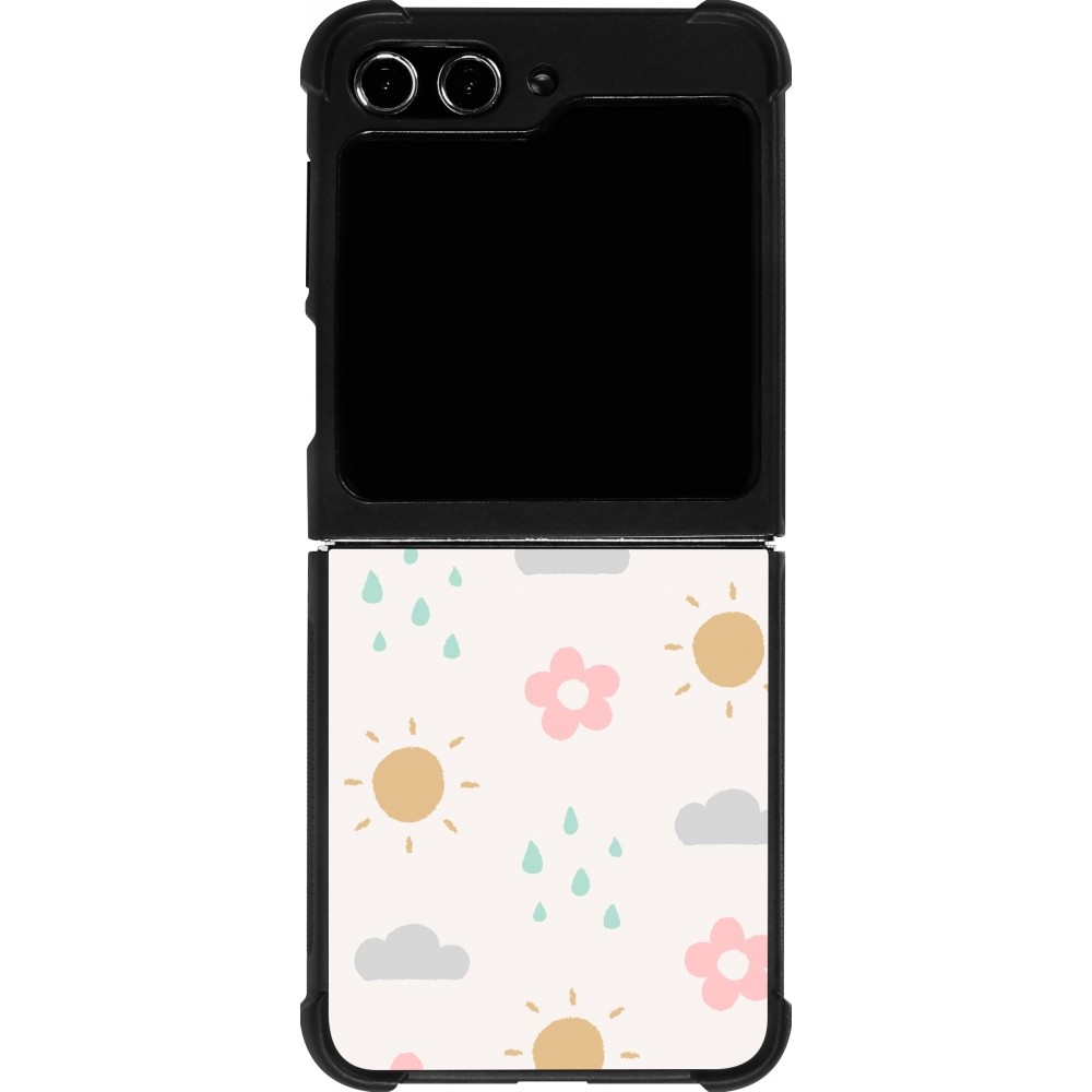 Coque Samsung Galaxy Z Flip5 - Silicone rigide noir Spring 23 weather