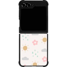 Coque Samsung Galaxy Z Flip5 - Silicone rigide noir Spring 23 weather