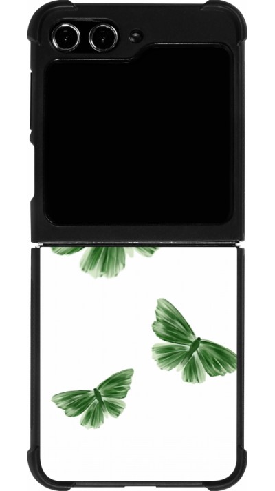 Coque Samsung Galaxy Z Flip5 - Silicone rigide noir Butterflies Spring 2026
