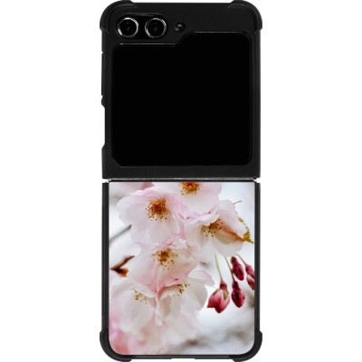 Coque Samsung Galaxy Z Flip5 - Silicone rigide noir Cherry tree Spring 2026
