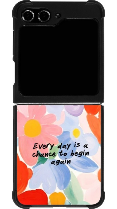 Coque Samsung Galaxy Z Flip5 - Silicone rigide noir Every day is a chance Spring 2026