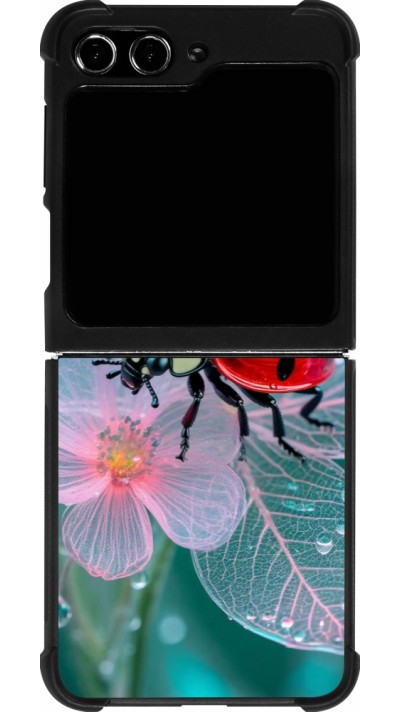 Coque Samsung Galaxy Z Flip5 - Silicone rigide noir Ladybird in bloom Spring 2026