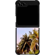 Coque Samsung Galaxy Z Flip5 - Silicone rigide noir Summer 2023 palm tree vibe