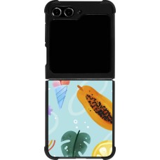 Samsung Galaxy Z Flip5 Case Hülle - Silikon schwarz Summer 2025 Pattern papaya