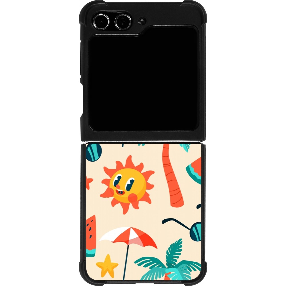 Samsung Galaxy Z Flip5 Case Hülle - Silikon schwarz Summer 2025 Pattern soleil