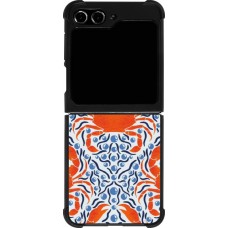 Coque Samsung Galaxy Z Flip5 - Silicone rigide noir Crabs and pearls Summer 2026