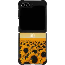 Coque Samsung Galaxy Z Flip5 - Silicone rigide noir Summer 2026 Enjoy your life
