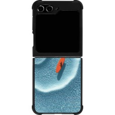 Coque Samsung Galaxy Z Flip5 - Silicone rigide noir Orange surf Summer 2026