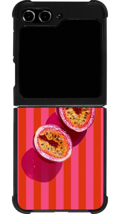 Coque Samsung Galaxy Z Flip5 - Silicone rigide noir Passion fruit Summer 2026