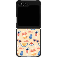Coque Samsung Galaxy Z Flip5 - Silicone rigide noir Pattern Summer 2026