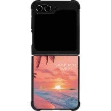 Coque Samsung Galaxy Z Flip5 - Silicone rigide noir Watch more sunsets Summer 2026