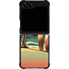 Coque Samsung Galaxy Z Flip5 - Silicone rigide noir Surf Paradise