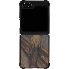 Coque Samsung Galaxy Z Flip5 - Silicone rigide noir Tableau art - Le Cri - Edvard Munch