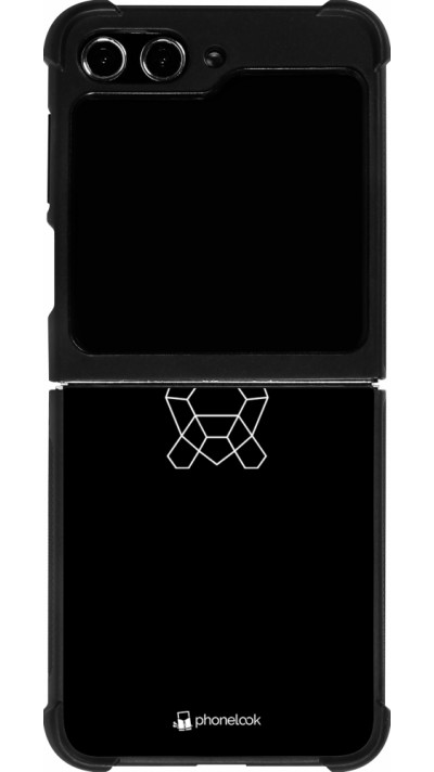 Coque Samsung Galaxy Z Flip5 - Silicone rigide noir Turtles lines on black