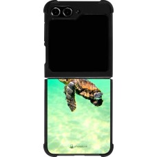 Coque Samsung Galaxy Z Flip5 - Silicone rigide noir Turtle Underwater