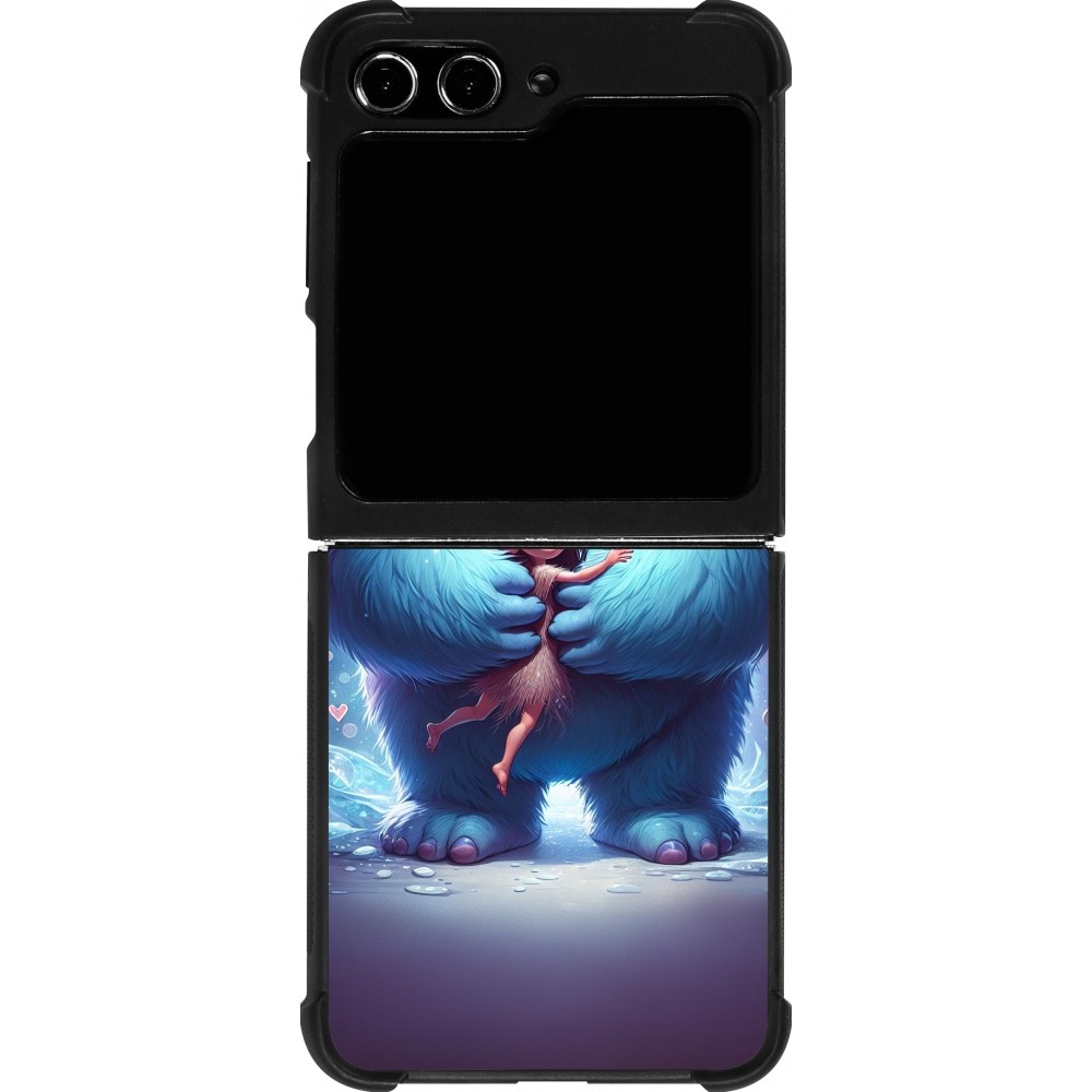 Samsung Galaxy Z Flip5 Case Hülle - Silikon schwarz Valentin 2024 Flauschige Liebe