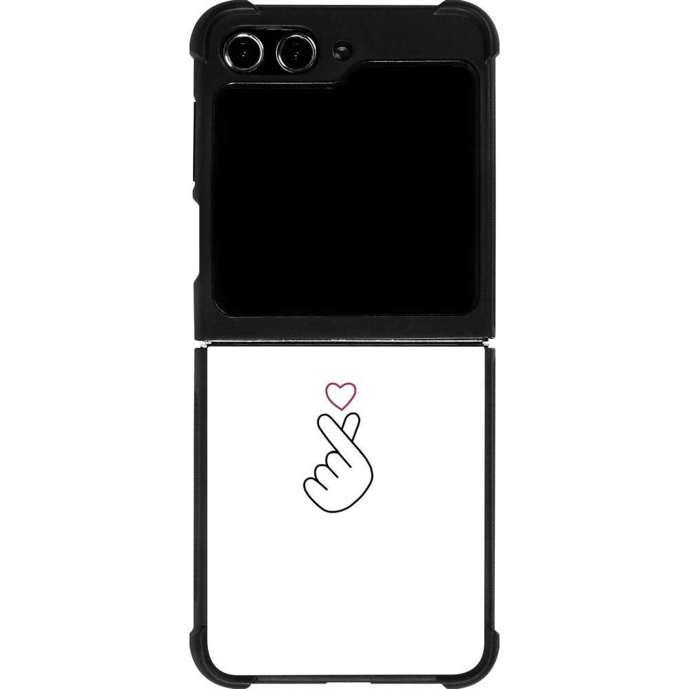 Samsung Galaxy Z Flip5 Case Hülle - Silikon schwarz Valentine 2024 heart by Millennials