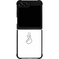 Samsung Galaxy Z Flip5 Case Hülle - Silikon schwarz Valentine 2024 heart by Millennials