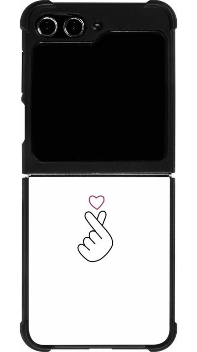 Coque Samsung Galaxy Z Flip5 - Silicone rigide noir Valentine 2024 heart by Millennials