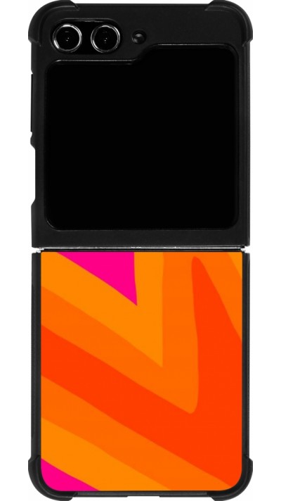 Coque Samsung Galaxy Z Flip5 - Silicone rigide noir Valentine 2024 heart gradient