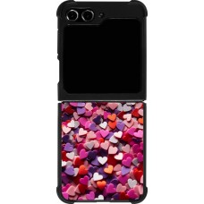 Coque Samsung Galaxy Z Flip5 - Silicone rigide noir Valentine 2025 Confetti