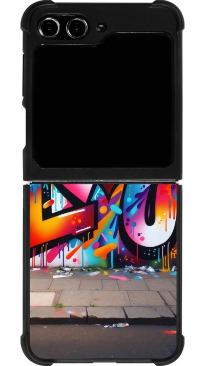 Samsung Galaxy Z Flip5 Case Hülle - Silikon schwarz Valentin 2025 Liebe U Tag