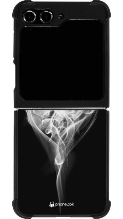 Coque Samsung Galaxy Z Flip5 - Silicone rigide noir Valentine 2022 Black Smoke
